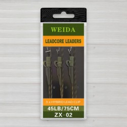 Монтаж лідкор з безпечною кліпсою Weida ZX-02, 45lb, 75см, 3шт/уп